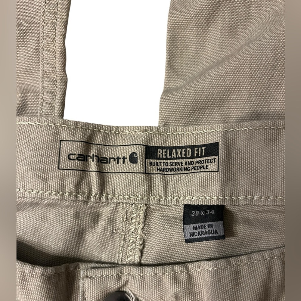 Carhartt Relaxed Fit Men's Khaki Pants Sz 38x34 - Picture 7 of 10